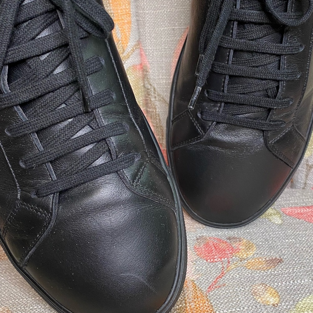 Saint Laurent Mens Andy Shoe Leather Size 12 Black EUC Retail $790.00 - Picture 10 of 13